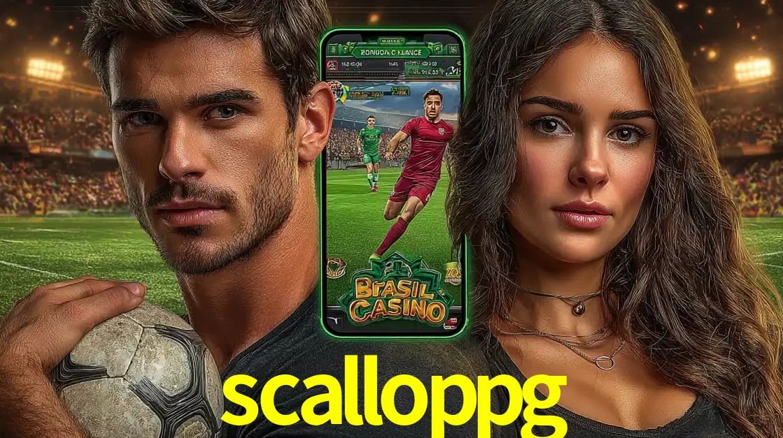 Homem segurando uma bola de futebol e uma mulher ao lado de um smartphone exibindo o jogo de apostas esportivas da scalloppg. Faça seu palpite no cassino online.